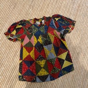 Doen quilt pattern patchwork blouse. Size Small